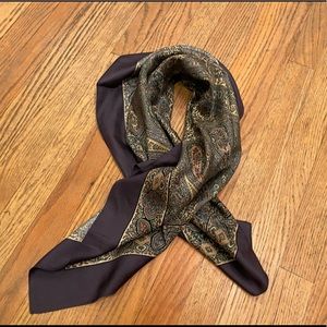 Vintage Liberty of London Purple Paisley Square Silk Scarf